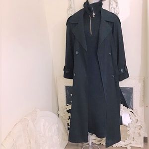 Gallery Black Maxi Trench Coat